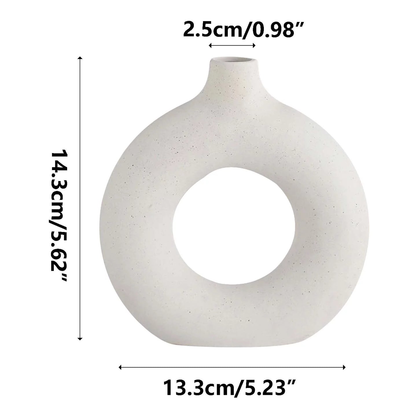 Home Decor Ceramic Vases for Home Decor, Circle Vase with Hole, Donut Vase, Boho Vase, Ceramic Vase, Vases for Flowers, Decorative Vase, White Ceramic Vase Home Decor Gifts