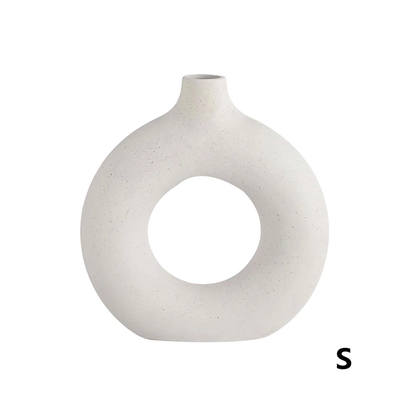 Home Decor Ceramic Vases for Home Decor, Circle Vase with Hole, Donut Vase, Boho Vase, Ceramic Vase, Vases for Flowers, Decorative Vase, White Ceramic Vase Home Decor Gifts